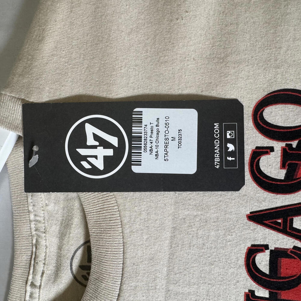 Chicago Bulls ’47 Brand Graphic T-Shirt Men’s Medium Tan NBA NWT - Picture 5 of 8